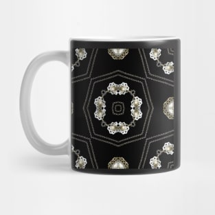 Black and White Geometric Fashion Print inspired by Beadwork Mug